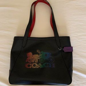 Coach Ombre Black Leather Tote, new with tag